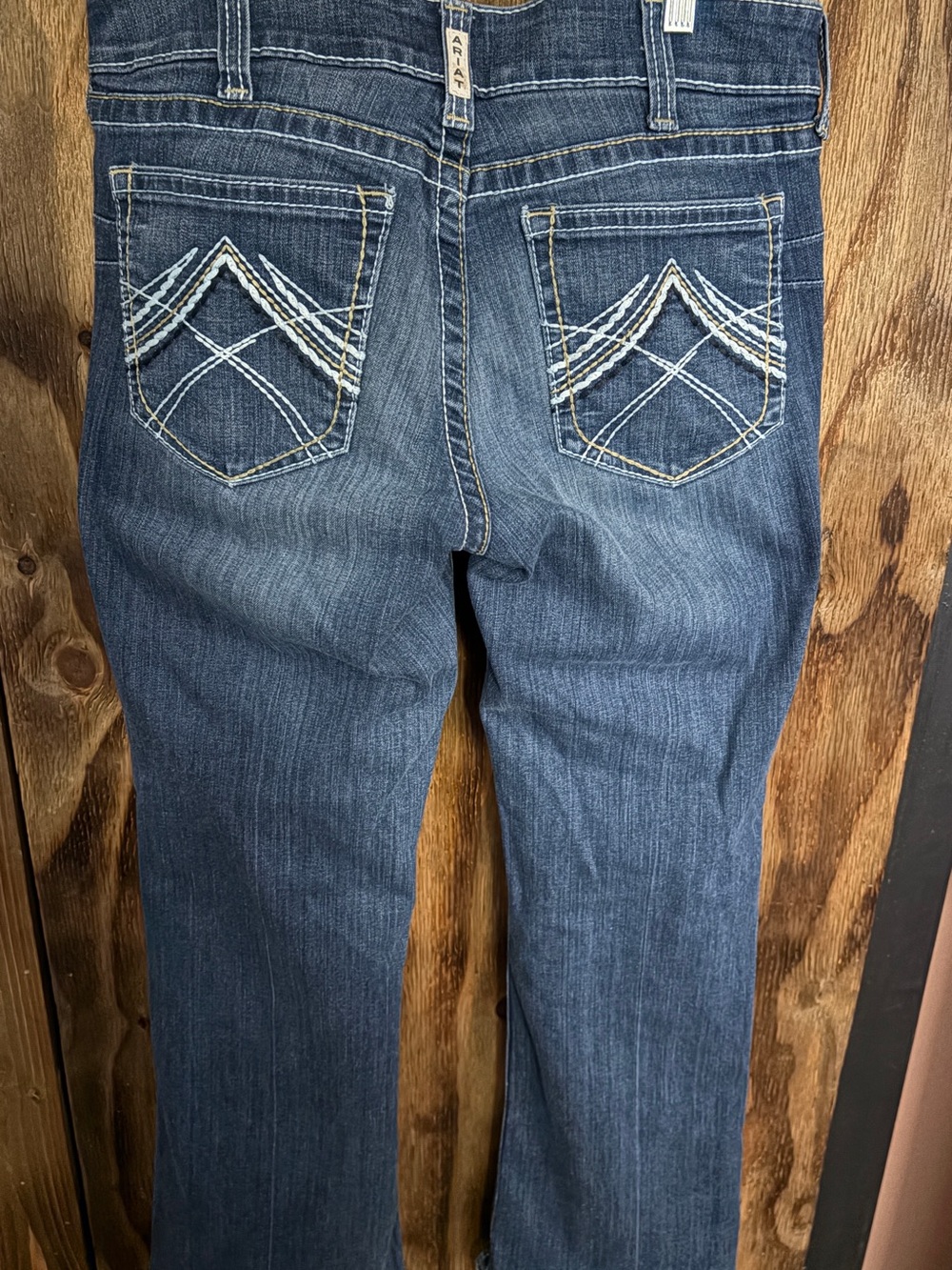 Ariat Women's Blue Boot Cut Jeans with Contrasting Pocket Stitching